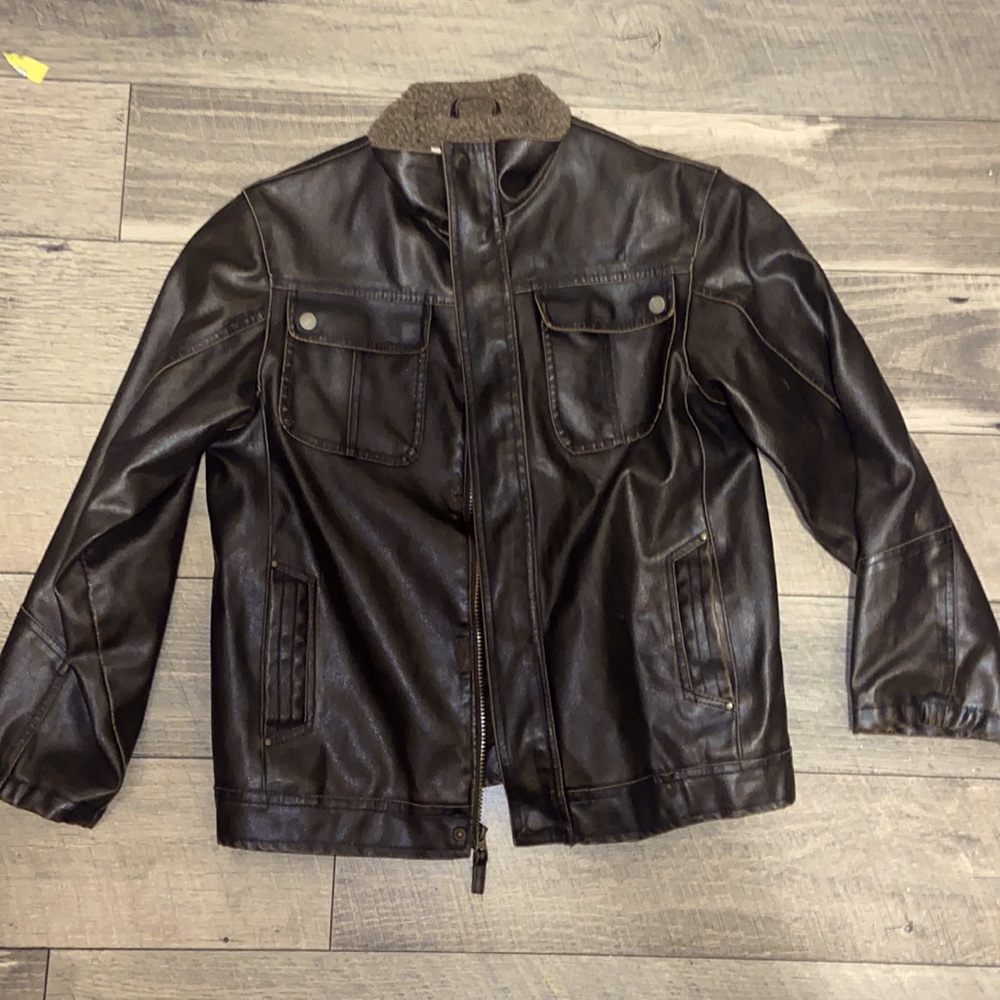 Arizona Jean company dark brown/ black leather jacket